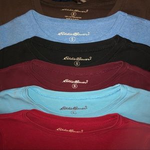 SIX Eddie Bauer long-sleeved tees, thick cotton